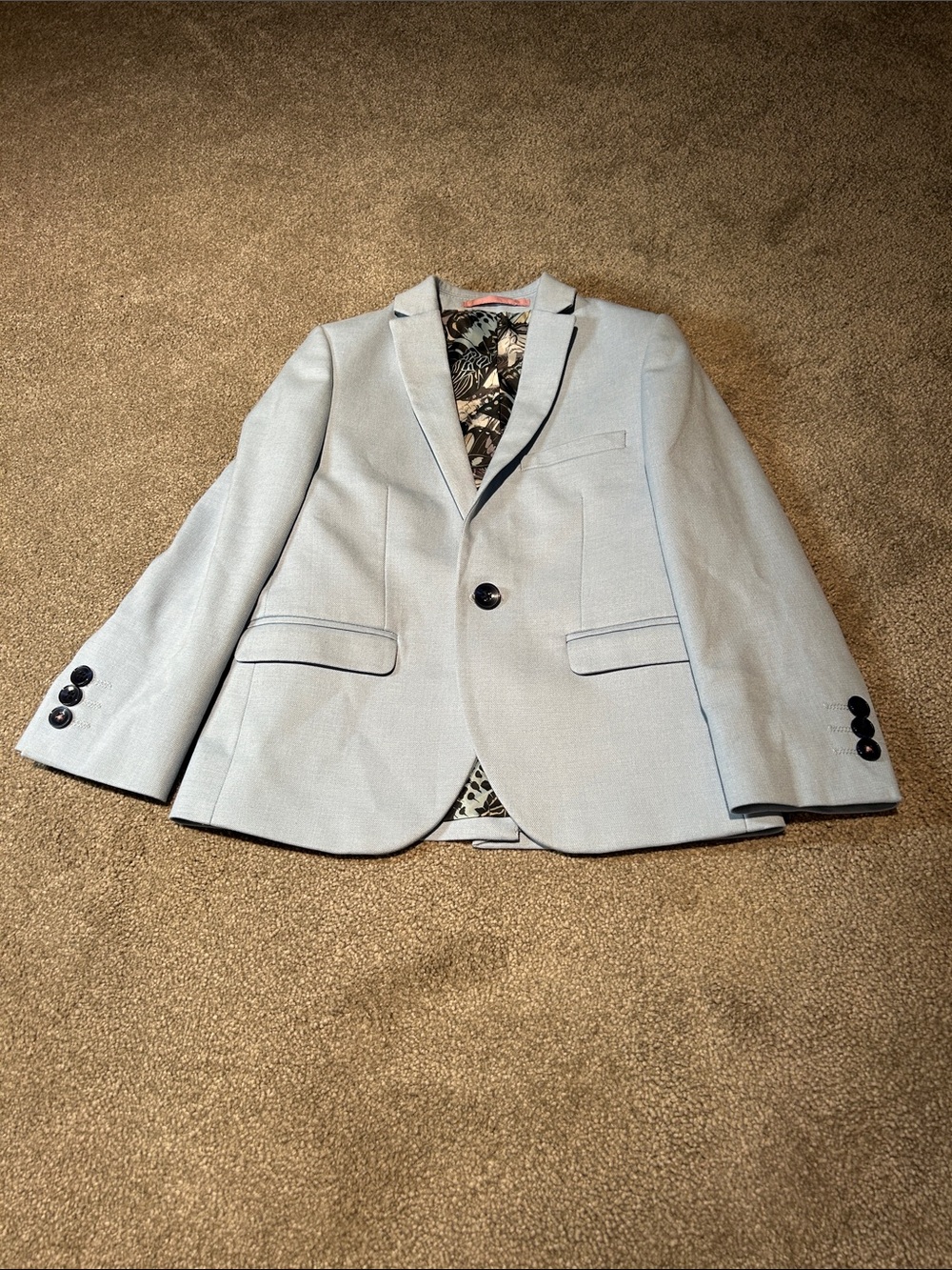 next Light Blue Kids Blazer with Dark Button Detail